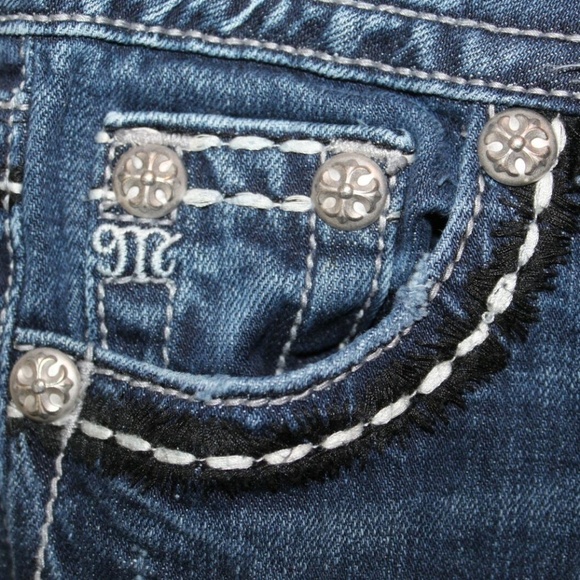 Miss Me Boot Jeans Rhinestones Angel Wings HW7088 - Picture 2 of 6